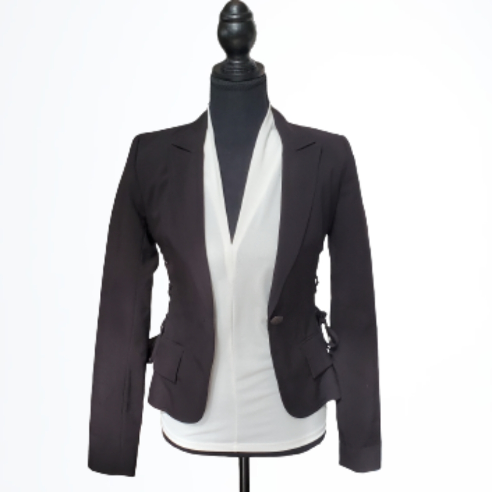 WOMEN BLACK BLAZER ( SIZE 0 )